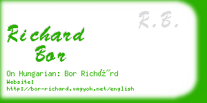 richard bor business card